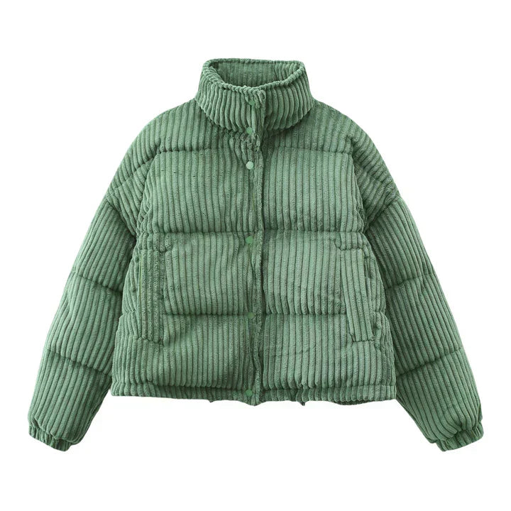 Veste d'hiver femme tendance style velours côtelé