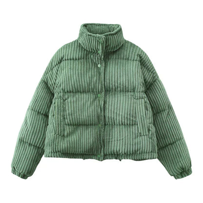 Veste d'hiver femme tendance style velours côtelé