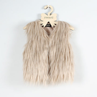 Gilet souple pour femme en fausse fourrure élégant à coupe ouverte