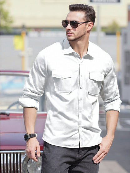 Chemise Homme Manches Longues Coupe Moderne Décontractée