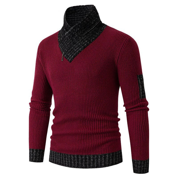 Pull homme asymétrique motif texturé