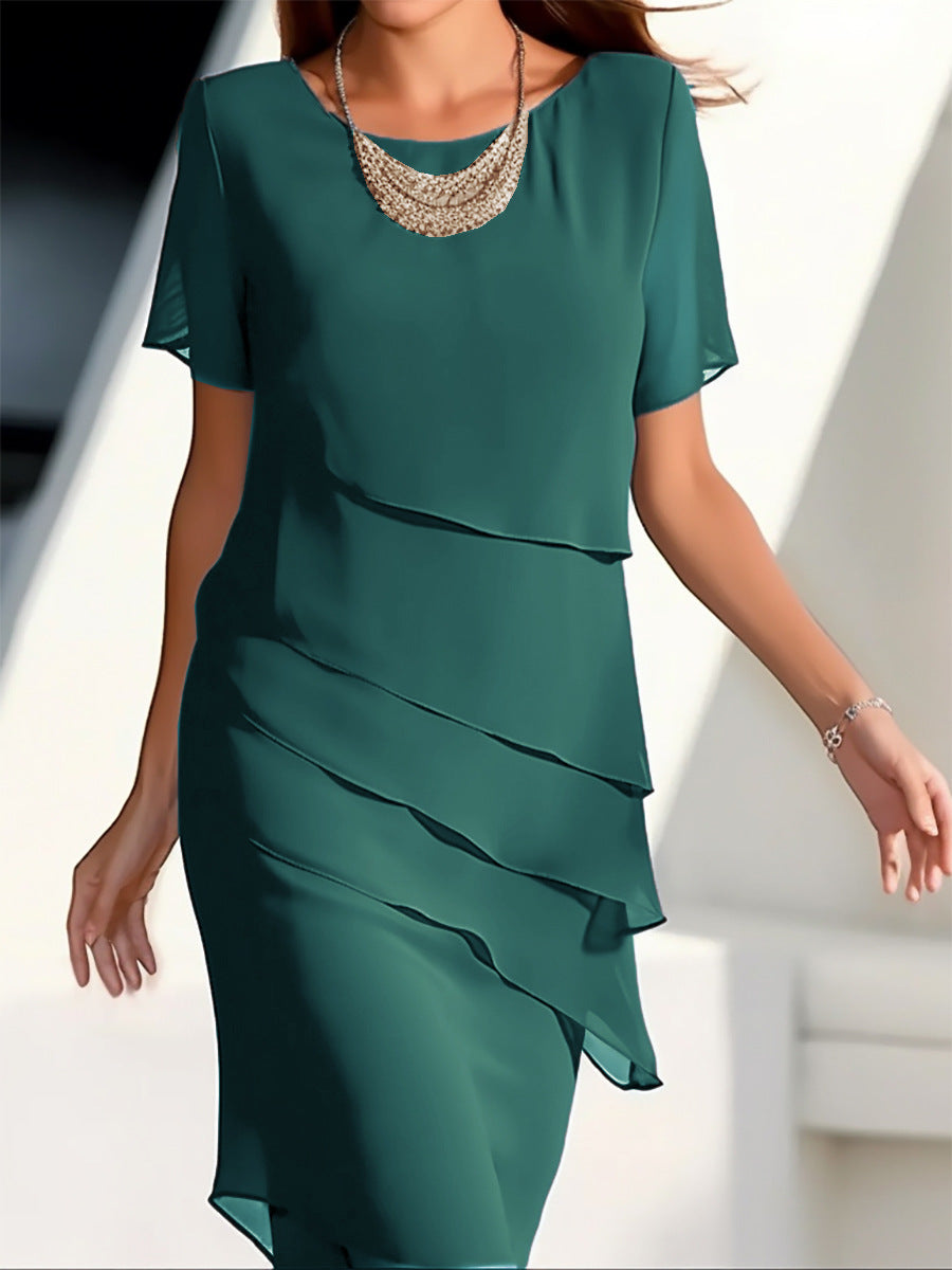 Robe femme élégante Fluide Effet superposé