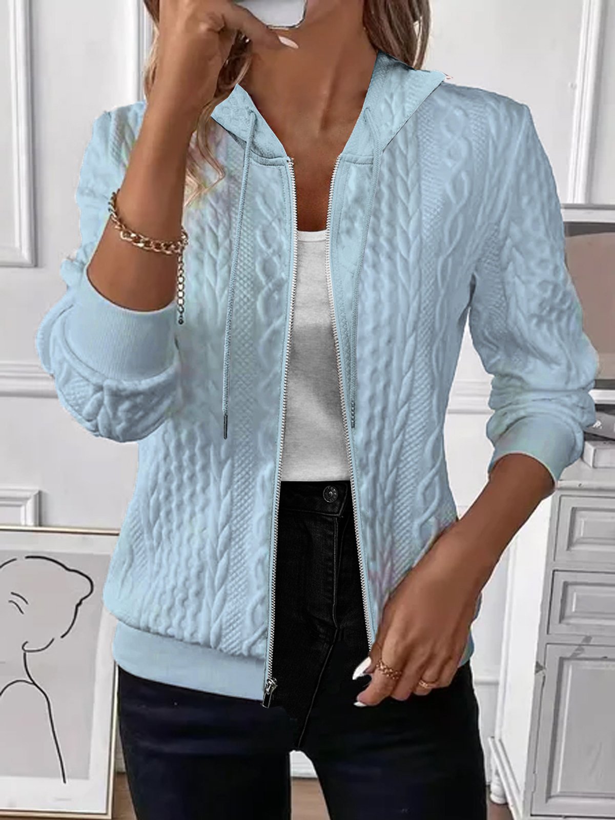 Cardigan femme Capuche Chaud Élégant