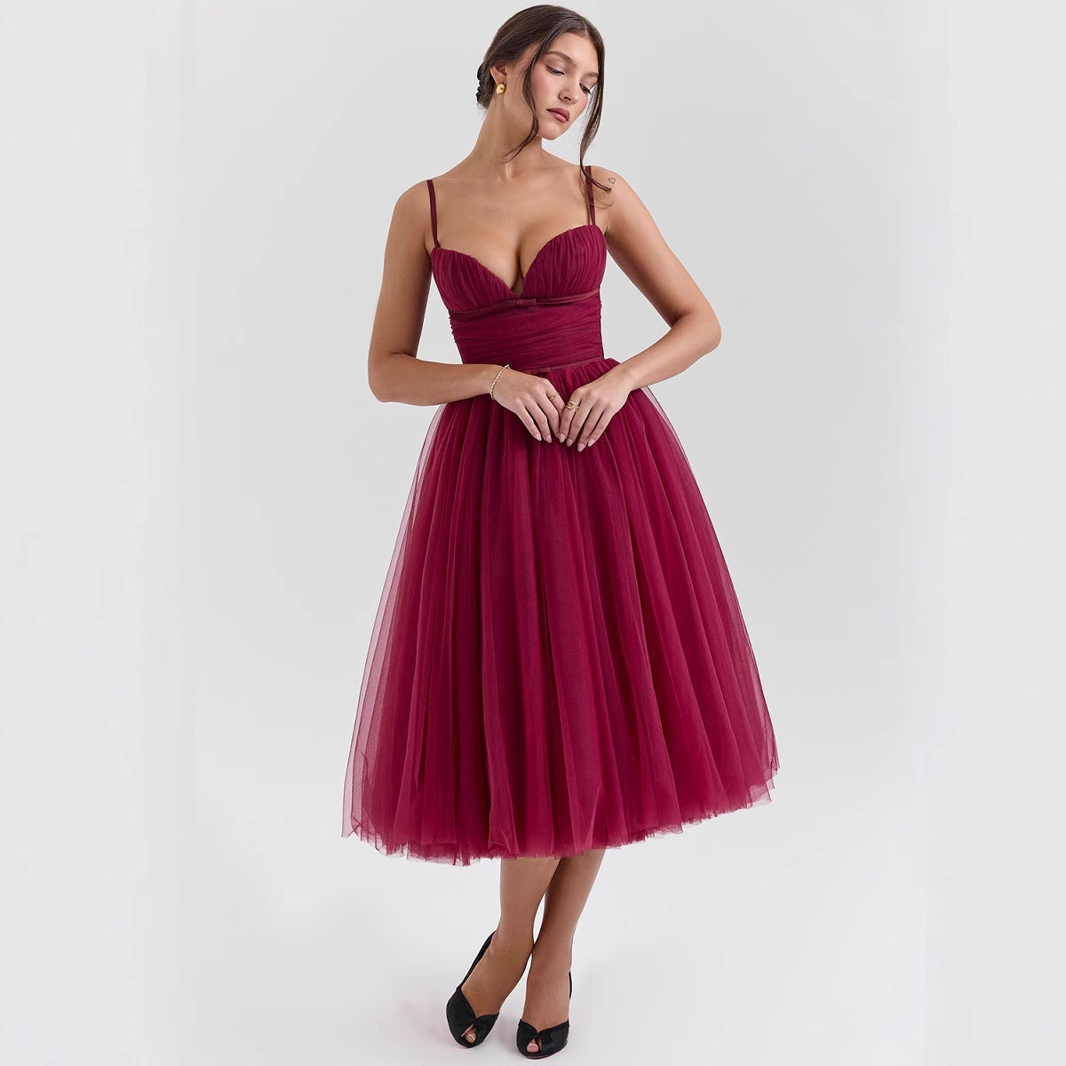 Élégante robe en tulle pour femme avec jupes