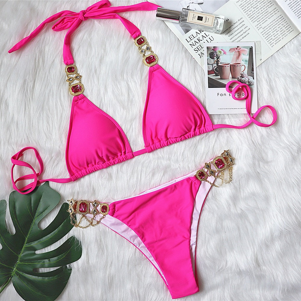 Maillot de bain scintillant effet diamant pour femme