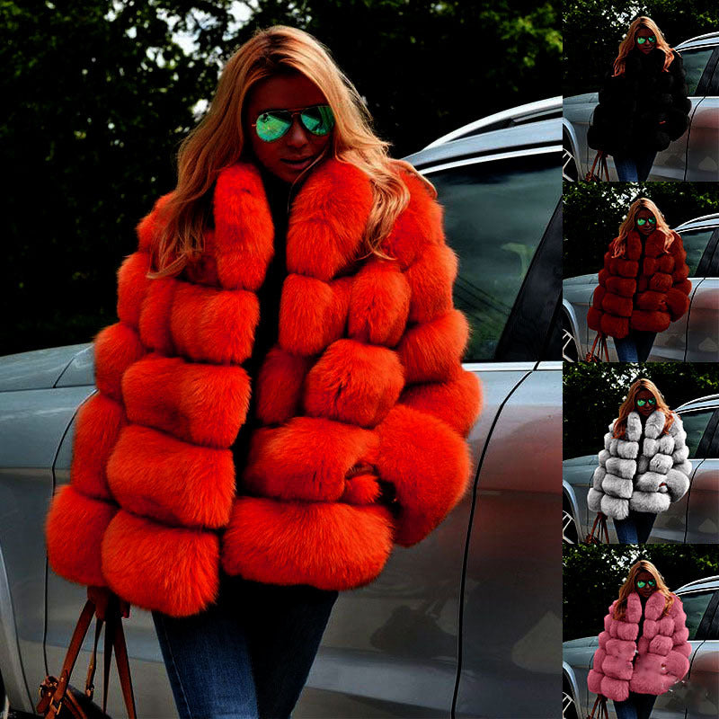 Damen Kunstpelz Jackett Trendy Wintermode - IdealeKleiden