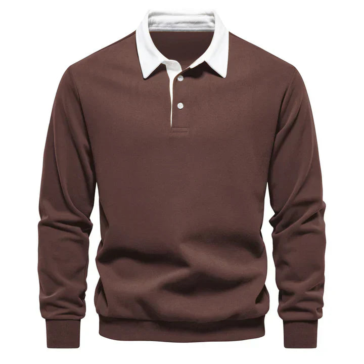 Polo homme manches longues classique élégant