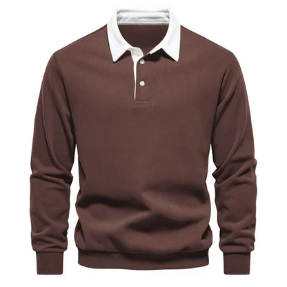 Polo homme manches longues classique élégant