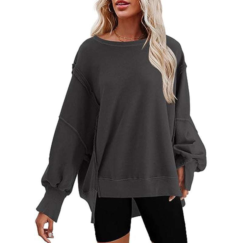 Pull Oversize Femme Confortable Décontracté Manches Larges
