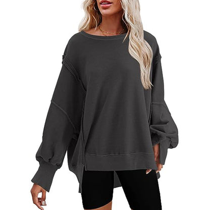 Pull Oversize Femme Confortable Décontracté Manches Larges