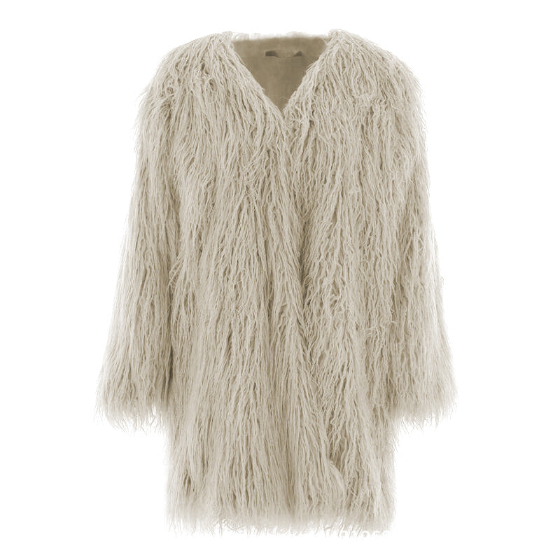 Manteau d'hiver femme doux moelleux long