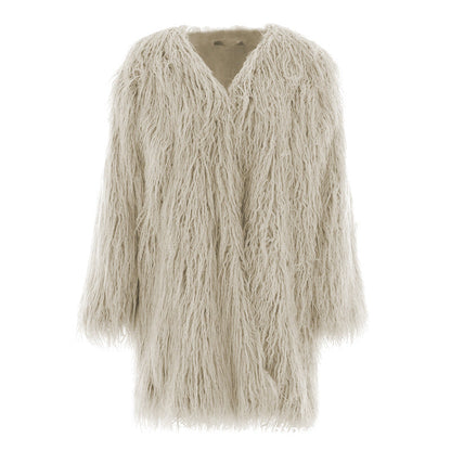 Manteau d'hiver femme doux moelleux long