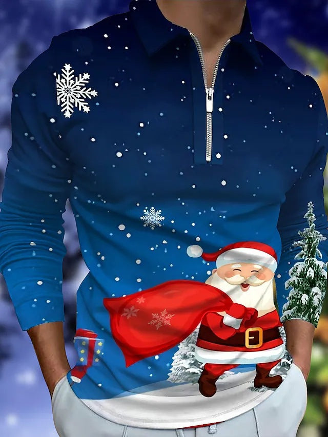 T-shirt de Noël à manches longues pour homme Idée cadeau festive