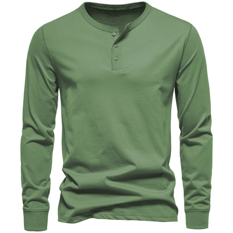 Haut à manches longues pour homme, moderne, boutonné, élégant