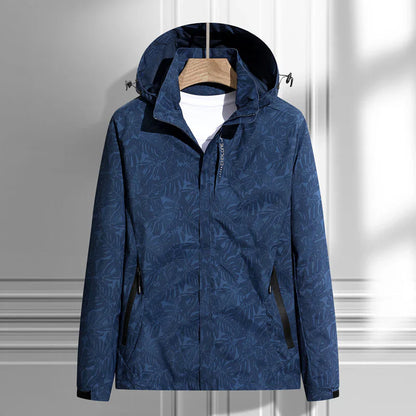 Damen Winterjacke Kapuze Blumenmuster - IdealeKleiden