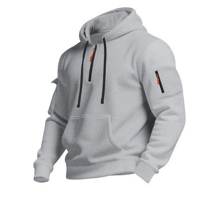 Sweat-shirt sport homme capuche fermeture éclair poches