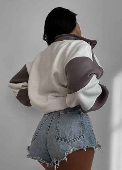 Praktische Winterjacke Zipper Verschluss - IdealeKleiden