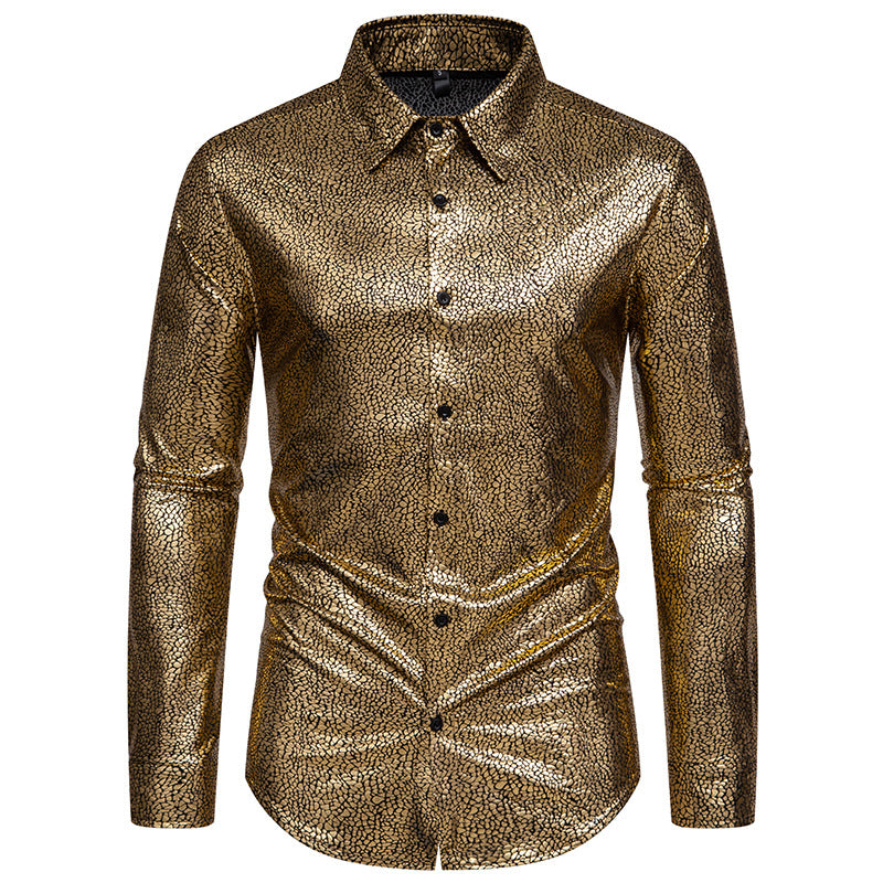 Chemise Homme Brillante Motif tape-à-l'œil Élégante