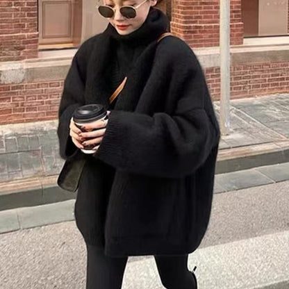 Cardigan grande taille en maille mélangée douce col en V