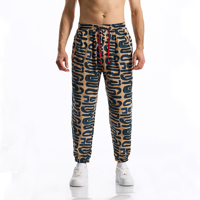 Pantalon de loisirs homme imprimé coloré élastique