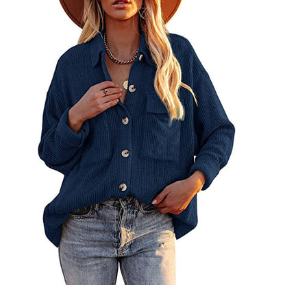 Chemisier oversize à texture et boutons pour femme