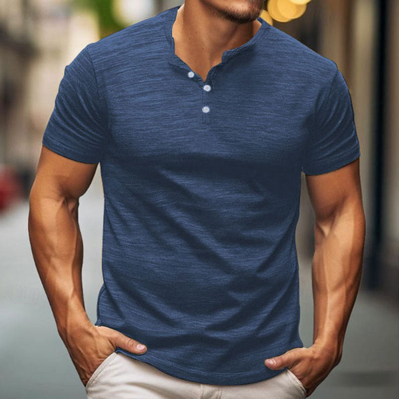 T-shirt homme manches courtes design moderne boutonné