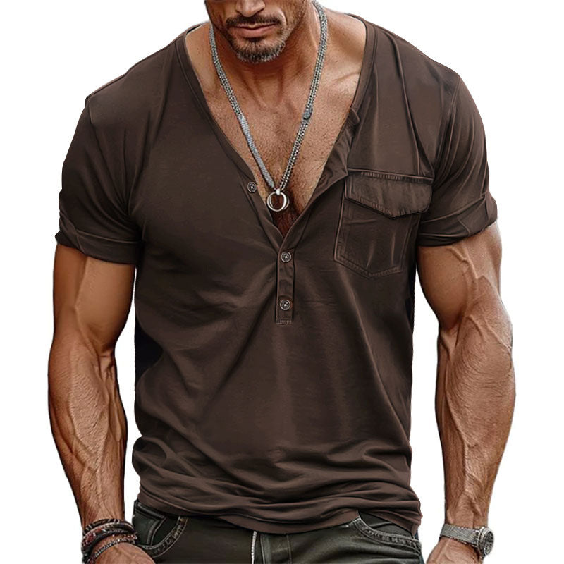 T-shirt homme manches courtes coupe moderne avec poche poitrine