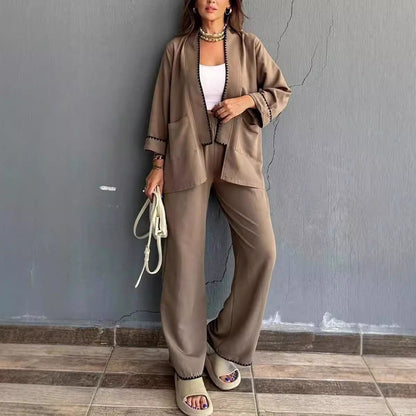 Lounge Jumpsuit Bequem Weite Beine mit Taschen - IdealeKleiden
