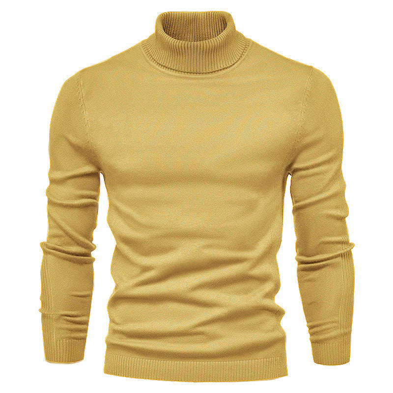 Pull Col Roulé Homme Laine Fine Design Élégant