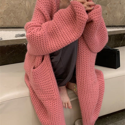 Cardigan long élégant pour femmes avec poches