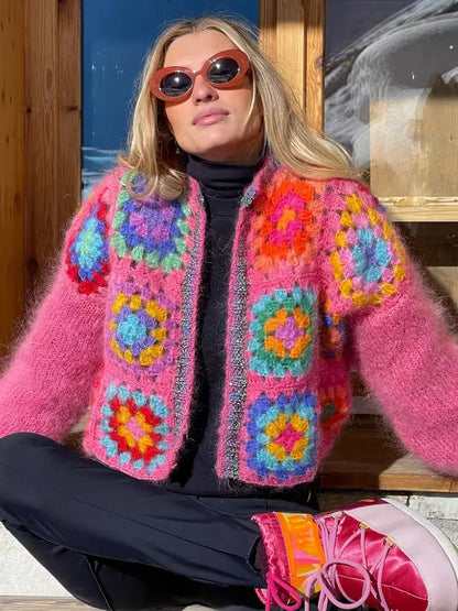 Gilet en tricot pour femme, motif coloré, léger