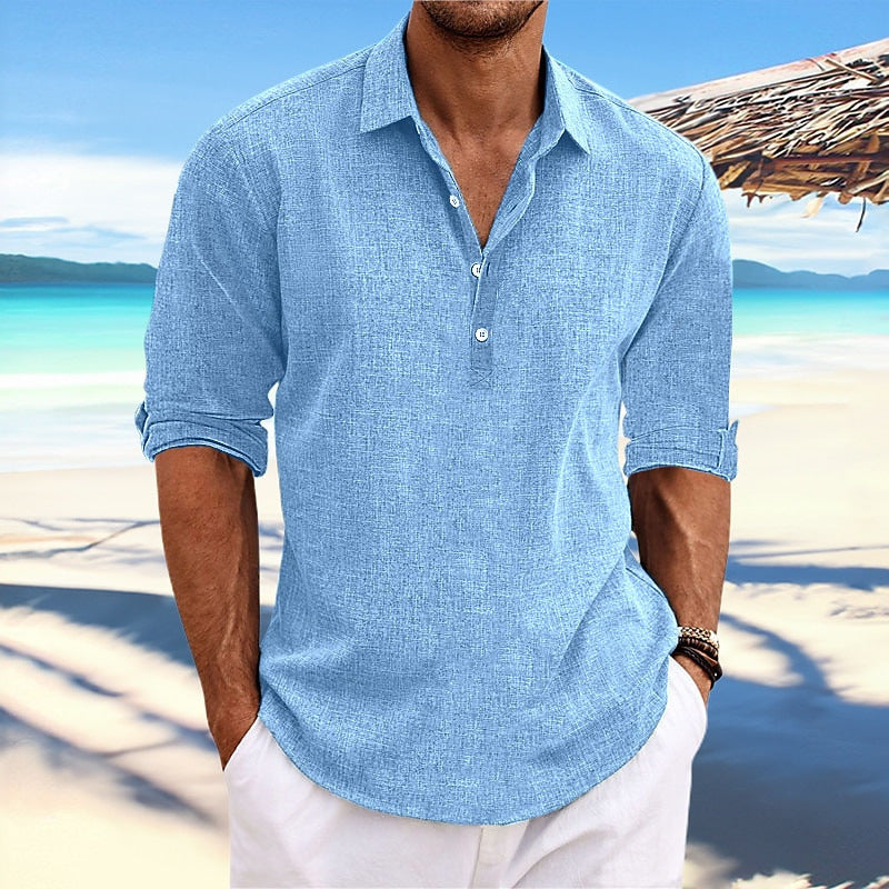 Chemise en lin homme Confortable Été