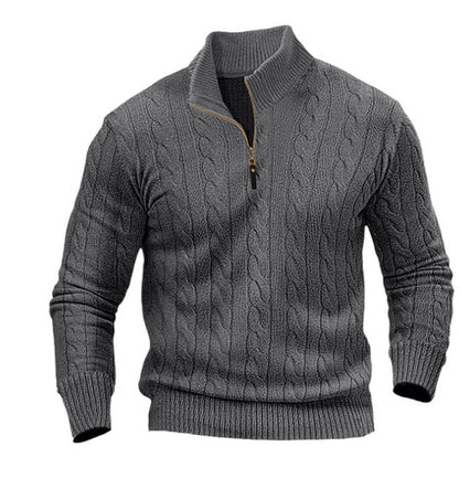 Pull-over homme torsadé, col ouvert, moderne
