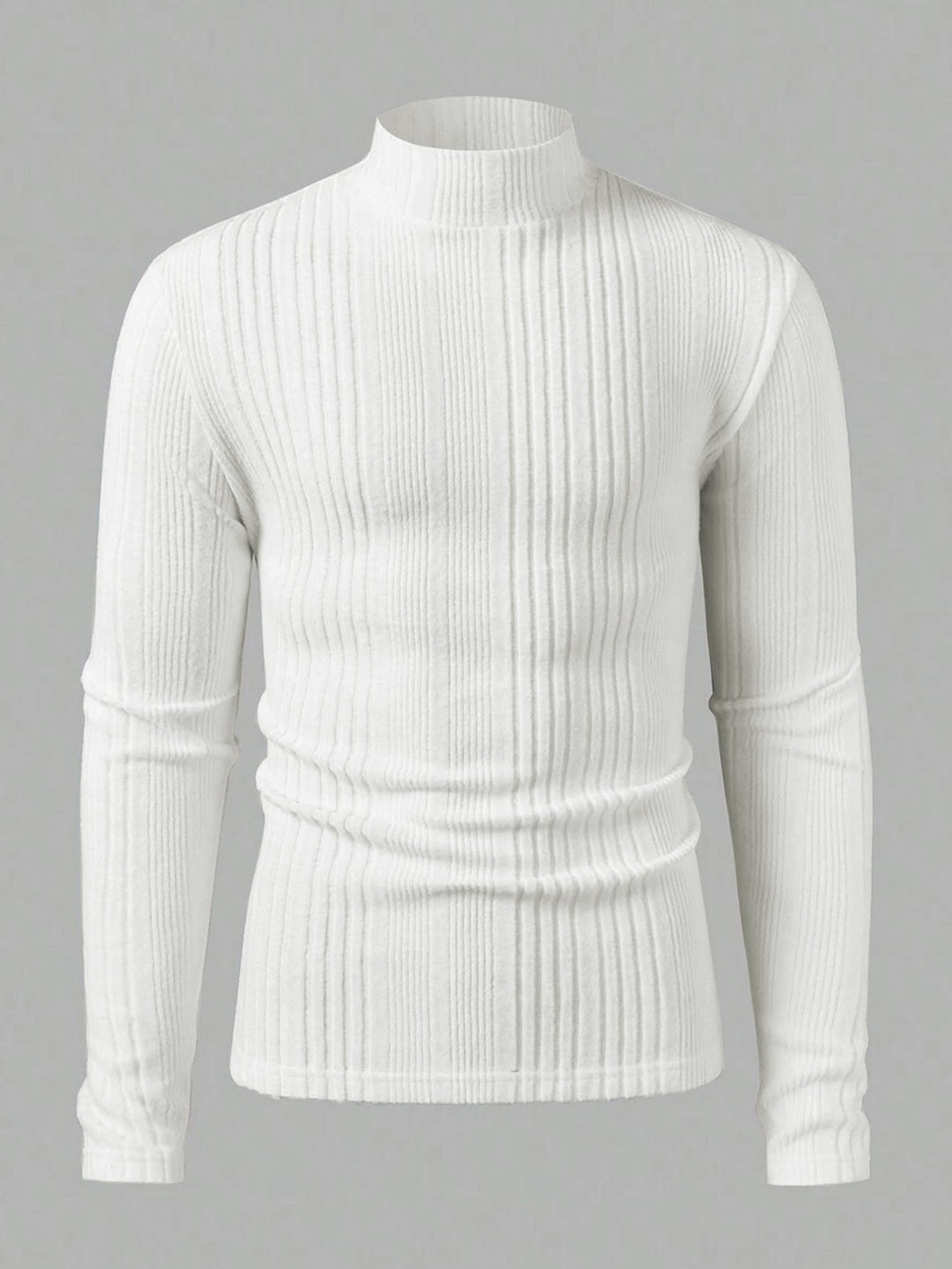 Pull homme tricot col montant effet côtelé
