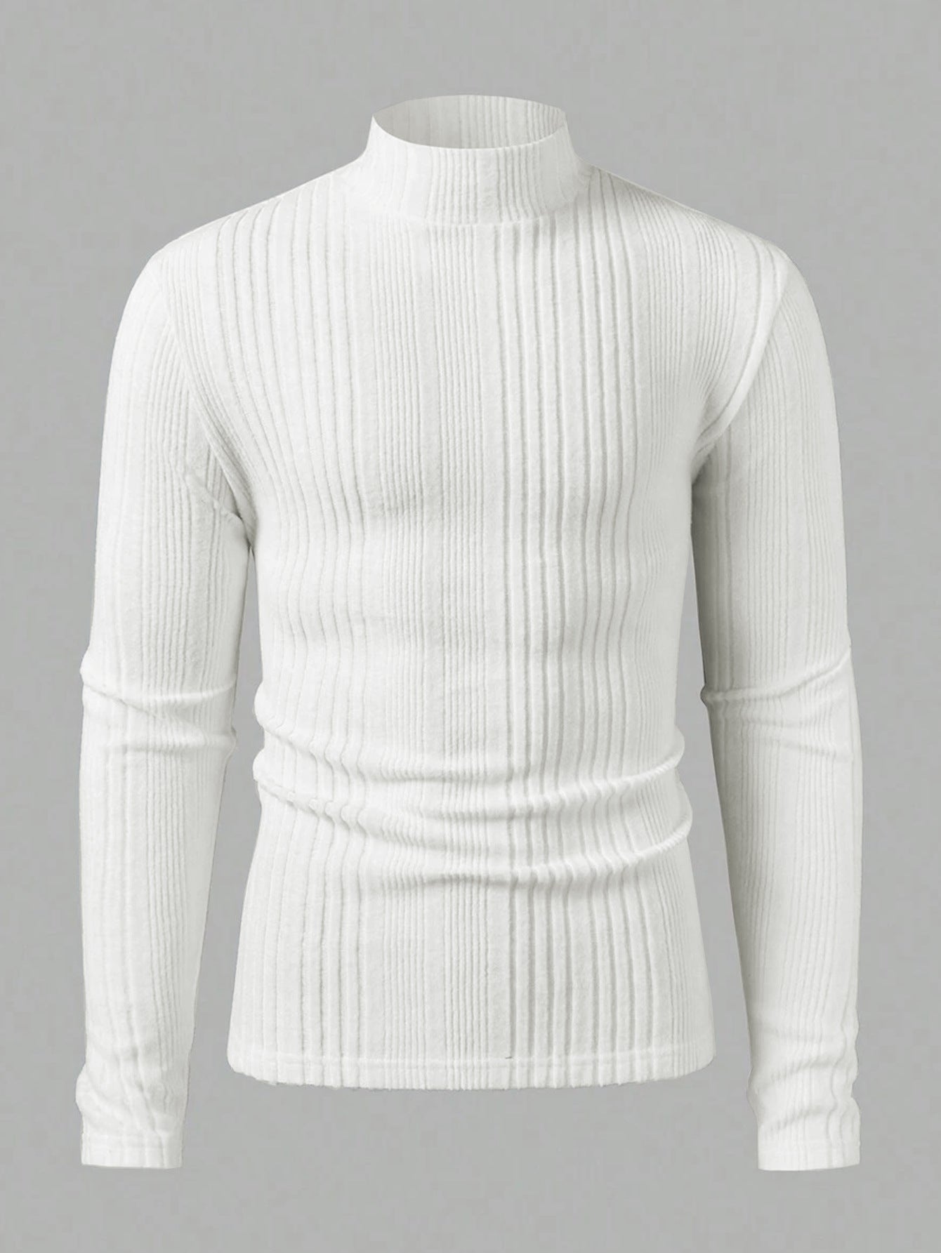 Pull homme tricot col montant effet côtelé