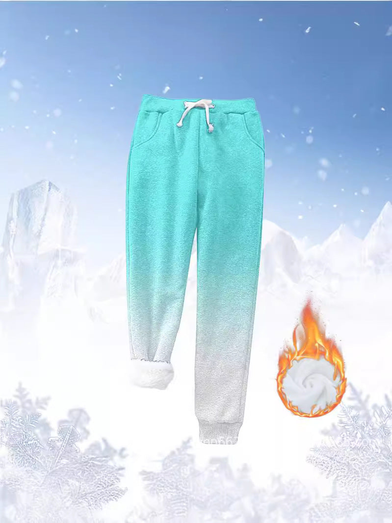 Pantalon de jogging femme chaud polaire doux élastique