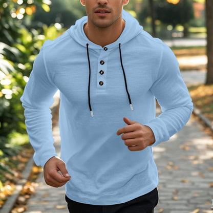 Sweat à capuche sport pour homme avec poches et boutons