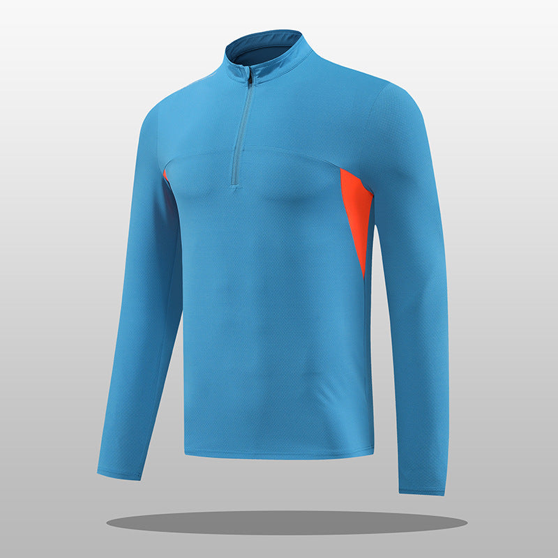 T-shirt thermique fonctionnel pour homme col montant fermeture éclair