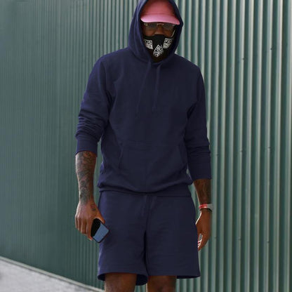 Ensemble de sport pour hommes, sweat à capuche, short, confortable