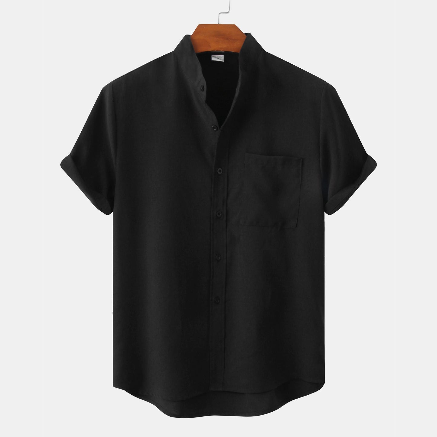 Chemise homme manches courtes col mao moderne