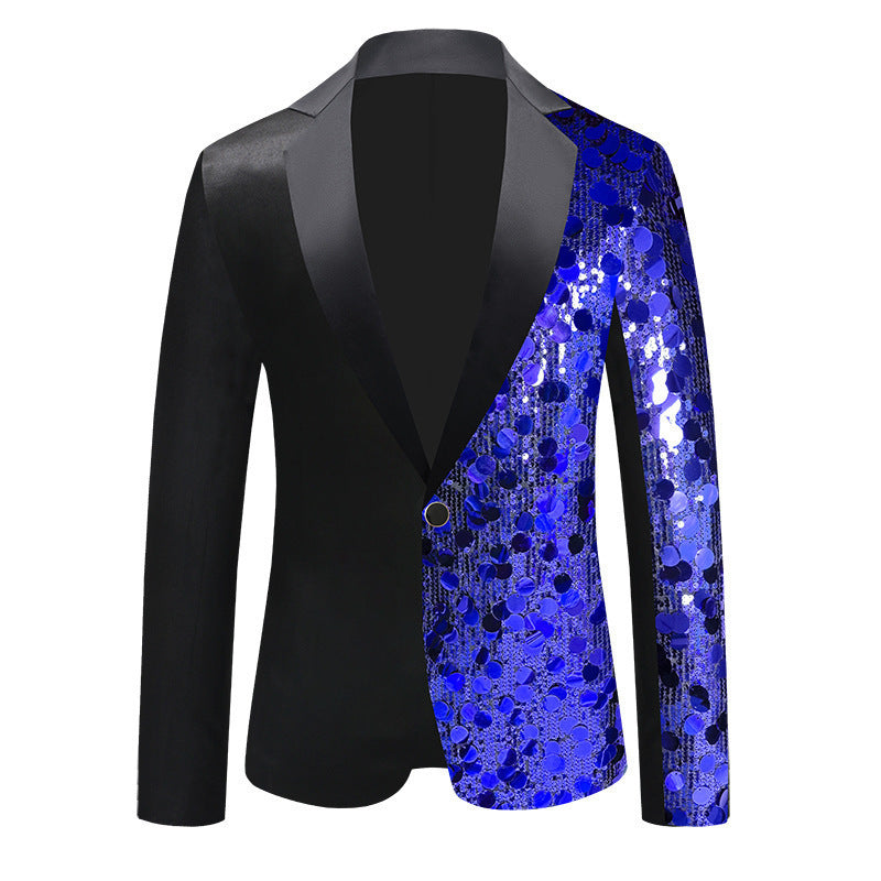 Veste à paillettes pour femme Blazer à sequins Col étroit élégant