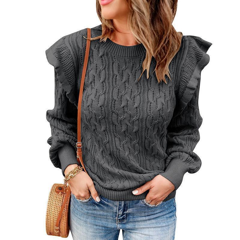 Pull Femme Tricot Motif Torsadé Élégant