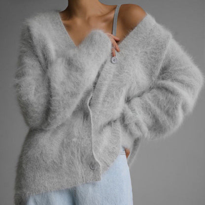 Cardigan doux femme manches longues élégant