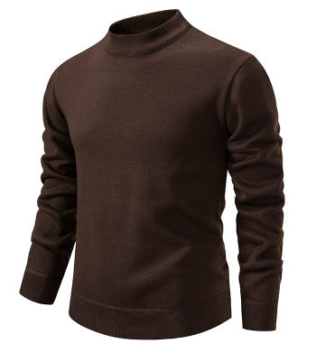 Pull en tricot pour homme, col montant moderne, look élégant