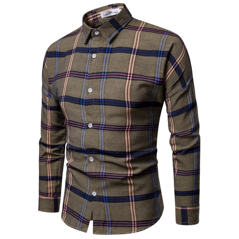 Chemise en flanelle à carreaux pour homme, moderne et confortable