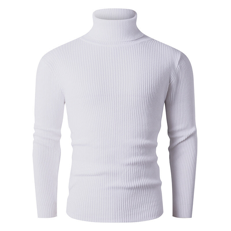 Pull en tricot pour homme Col roulé Côtes Design élégant