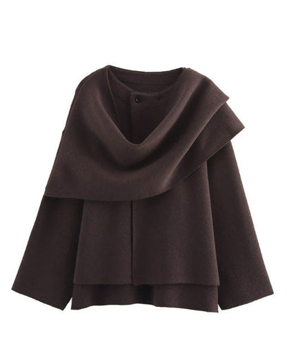 Veste stylée pour femme avec écharpe asymétrique