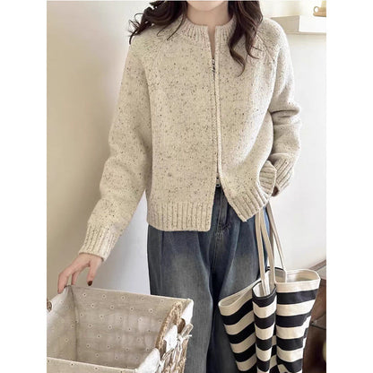 Cardigan Femme Moderne Fermeture Éclair Élégant
