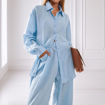 Ensemble costume en lin pour femme, été, confortable, élégant