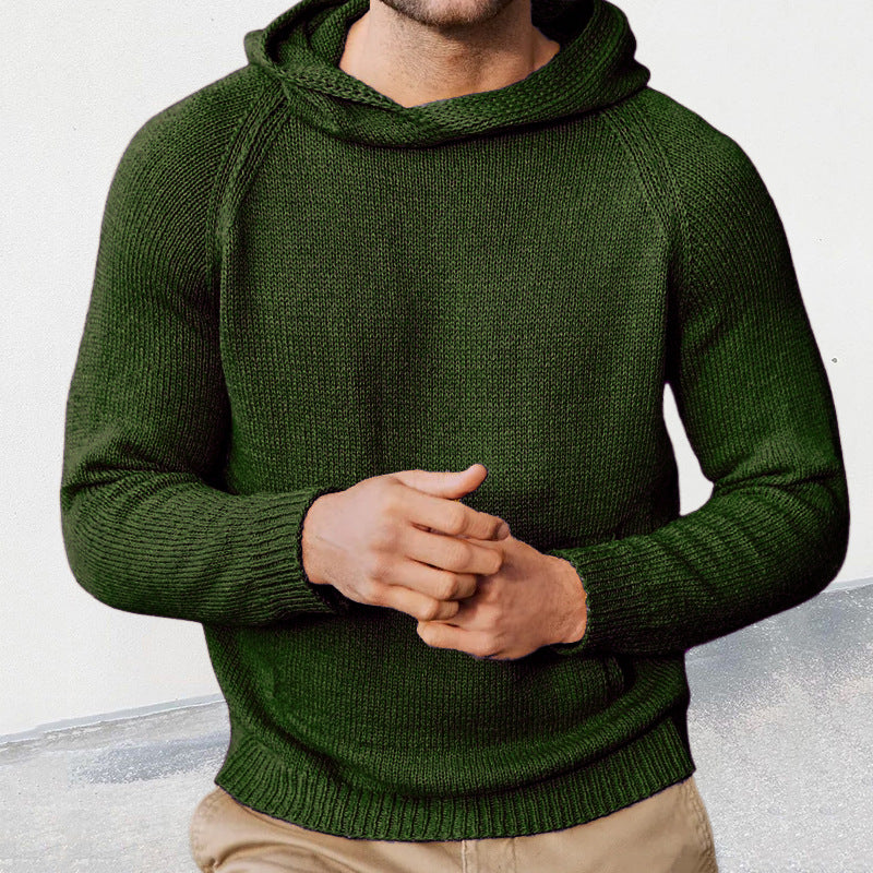 Pull en maille fine à capuche moderne pour hommes